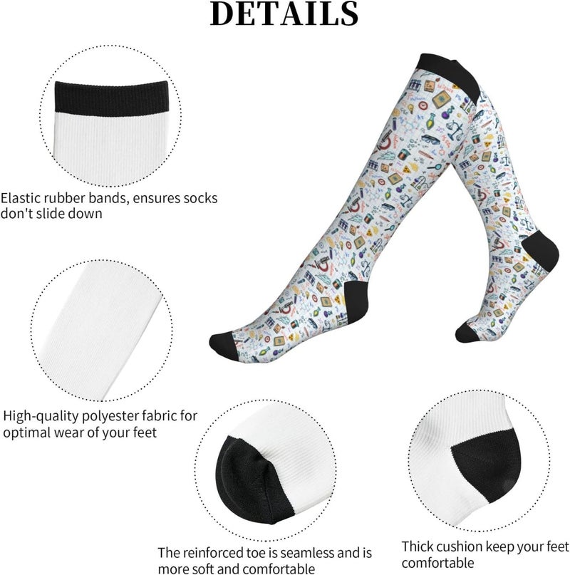 thmnj Compression Socks Knee High Support Socks for Women Men Circulation Stockings for Athletic Running Cycling Flying - Image 3